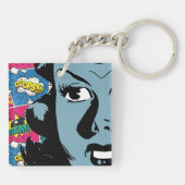 Blauwe Vrouw - Pop Art Sleutelhanger (Achterkant)