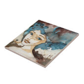 Blauwe vrouw tegeltje (Zijkant)