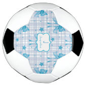 Blauwe Vrouwelijke Coquette Bows Voetbal (Gedraaid)