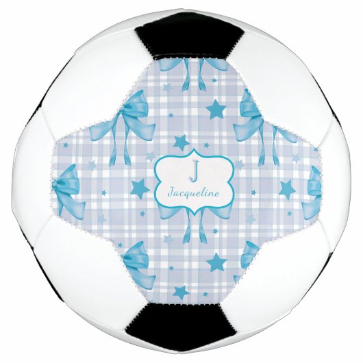Blauwe Vrouwelijke Coquette Bows Voetbal (Voorkant)
