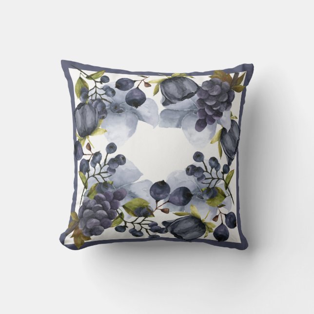 Blauwe vruchten in lijst gooien kussen (Voorkant)