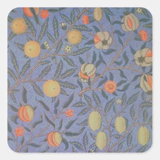 Blauwe vruchten" of "Pomegranaat" Vierkante Sticker (Voorkant)