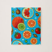 Blauwe vruchten patroon legpuzzel (Verticaal)