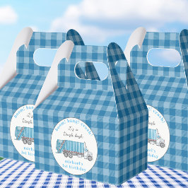 Blauwe Vuilnis Afvalwagen Verjaardag Persoonlijk Bedankdoosjes