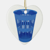 Blauwe vuilnisbak keramisch ornament (Rechts)