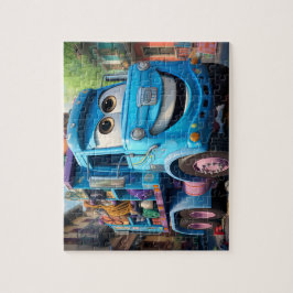 Blauwe Vuilniswagen 110-Piece Puzzel voor Kinderen