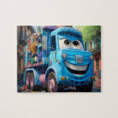 Blauwe Vuilniswagen 110-Piece Puzzel voor Kinderen Legpuzzel (Horizontaal)