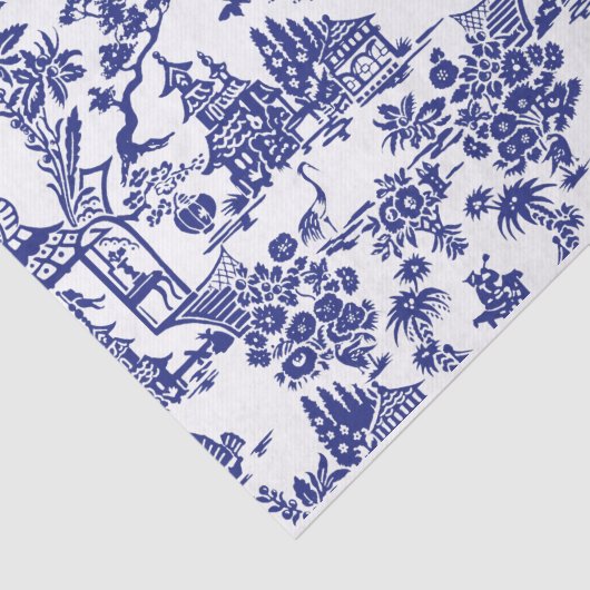 Blauwe vuilstort van de Chinoiserie Tissuepapier (Detail)