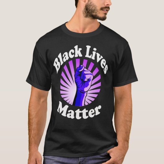 Blauwe vuist zwarte levens zijn belangrijk BLM T-shirt (Voorkant)