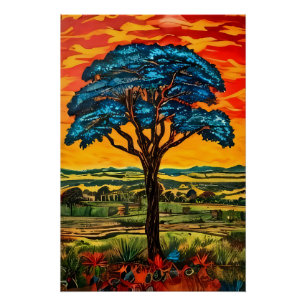 Blauwe Vuurboom Perfect Poster