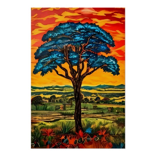 Blauwe Vuurboom Perfect Poster (Voorkant)