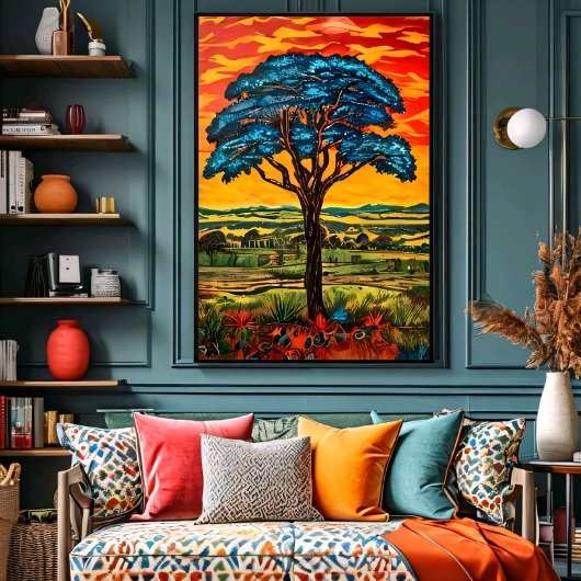 Blauwe Vuurboom Poster