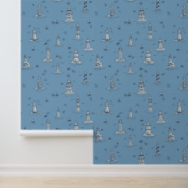 Blauwe Vuurtoren Kust Toile Behang