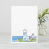 Blauwe Vuurtoren Uitnodiging (Staand voorkant)