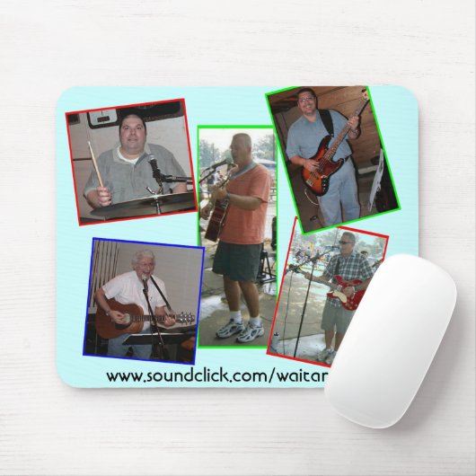 Blauwe WAIT EN ZIE Mousepad Muismat (Met muis)