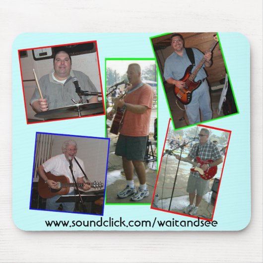 Blauwe WAIT EN ZIE Mousepad Muismat (Voorkant)