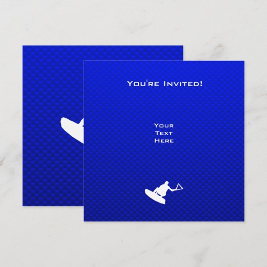 Blauwe wakeboarder kaart (Voorkant / Achterkant)