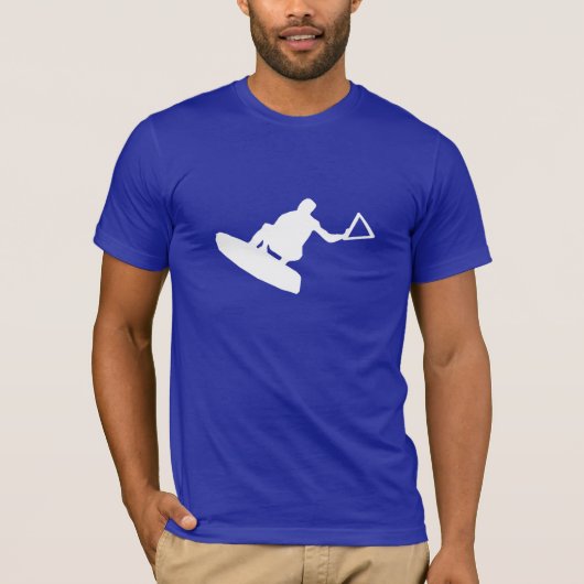 Blauwe wakeboarder t-shirt (Voorkant)