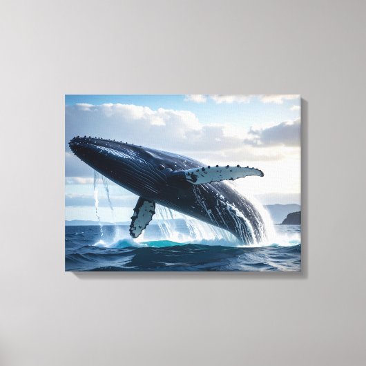 blauwe wal canvas afdruk (Voorkant)