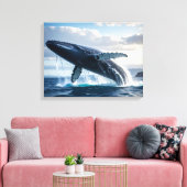 blauwe wal canvas afdruk (Insitu (Woonkamer))