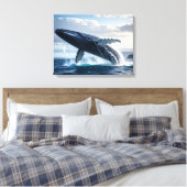 blauwe wal canvas afdruk (Insitu (Slaapkamer))