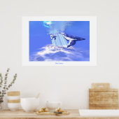 BLAUWE WALEN AFDRUKKEN POSTER (Keuken)