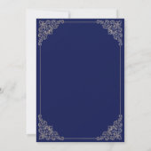 Blauwe Walima Islamitische Moslim Bruiloft Kaart (Achterkant)