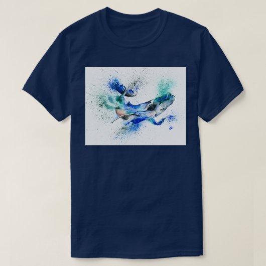 Blauwe walvis 85 1 t-shirt (Design voorkant)