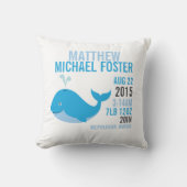 Blauwe walvis - Aankondiging van de geboorte Kussen (Voorkant)