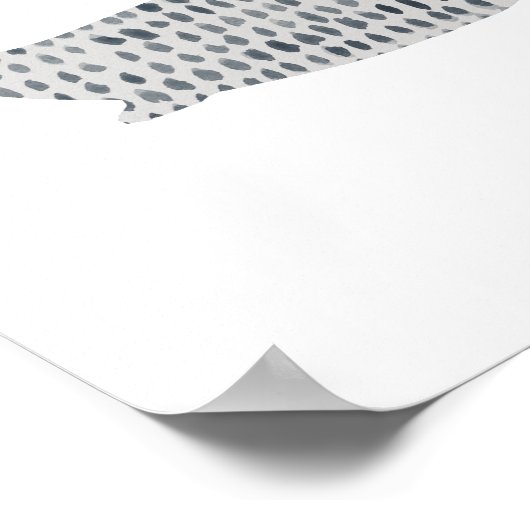 Blauwe walvis Abstract Zee Waterverf schilderen Poster (Hoek)