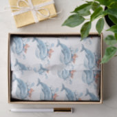 Blauwe Walvis Aquarel Tissuepapier (Geschenk)