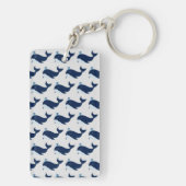 Blauwe walvis, autisch sleutelhanger (achterkant)