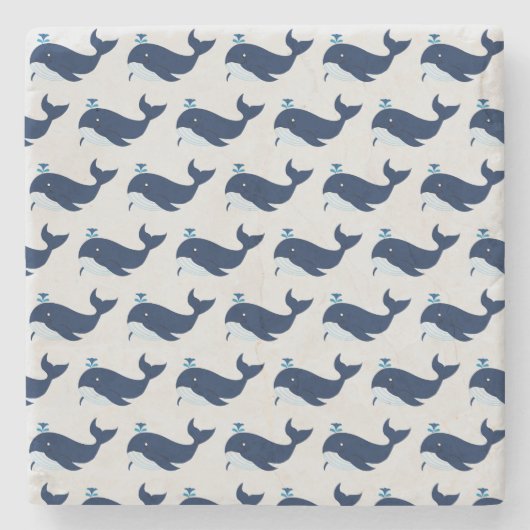 Blauwe walvis, autisch stenen onderzetter (Voorkant)