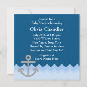 Blauwe Walvis Baby Shower Kaart (Achterkant)