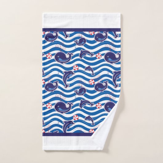 Blauwe walvis bad handdoek (Handdoek)