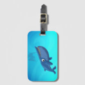 Blauwe walvis bagagelabel (Voorkant (verticaal))