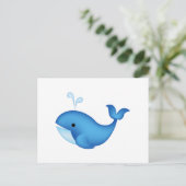 Blauwe walvis briefkaart (Staand voorkant)