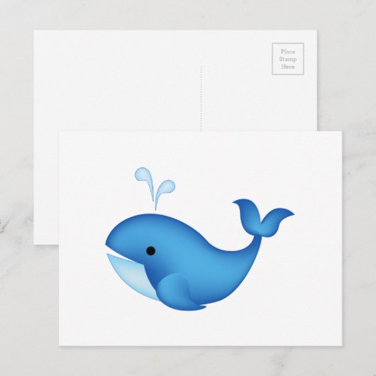 Blauwe walvis briefkaart (Voorkant / Achterkant)