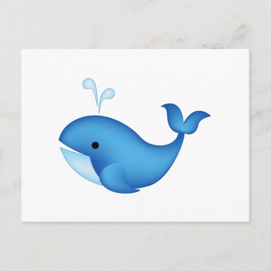 Blauwe walvis briefkaart (Voorkant)