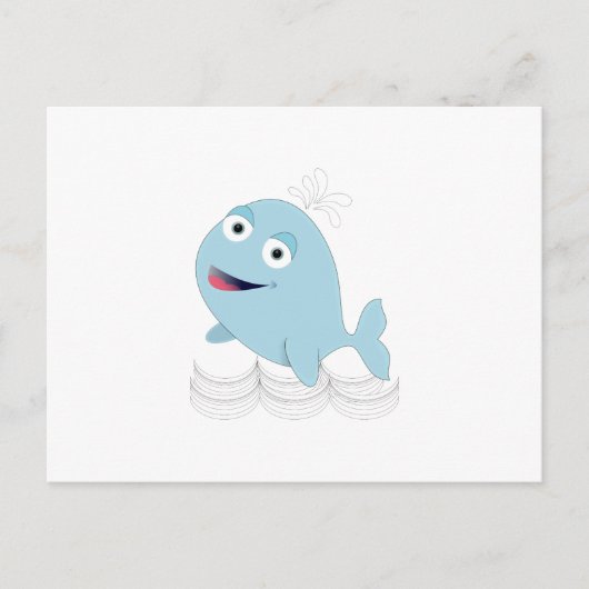 Blauwe walvis briefkaart (Voorkant)
