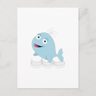 Blauwe walvis briefkaart