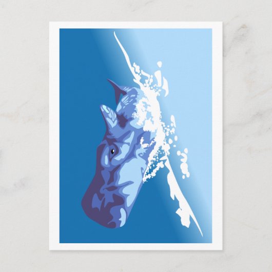 Blauwe walvis briefkaart (Voorkant)