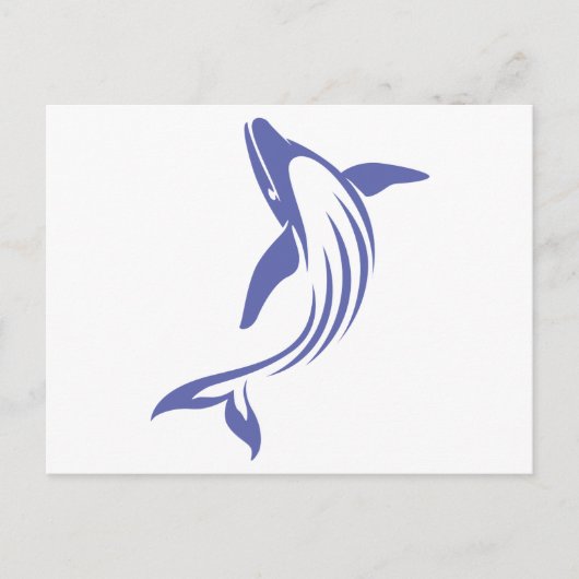 Blauwe walvis briefkaart (Voorkant)