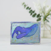 Blauwe walvis briefkaart (Staand voorkant)