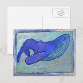 Blauwe walvis briefkaart (Voorkant / Achterkant)
