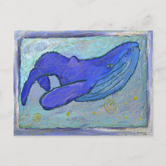 Blauwe walvis briefkaart