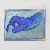 Blauwe walvis briefkaart (Voorkant)