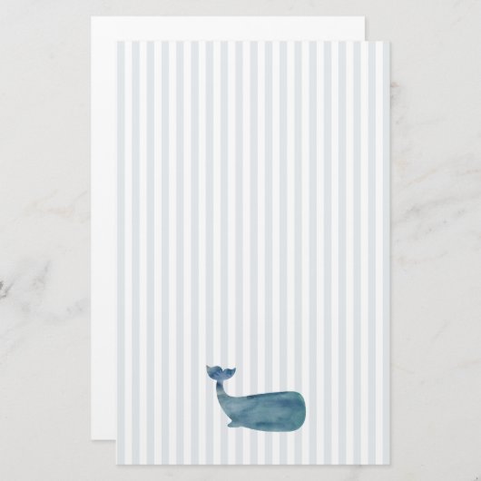 Blauwe walvis briefpapier (Voorkant / Achterkant)
