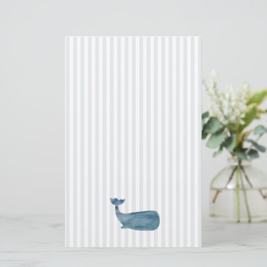 Blauwe walvis briefpapier (Staand voorkant)
