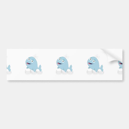 Blauwe walvis bumpersticker (Voorkant)